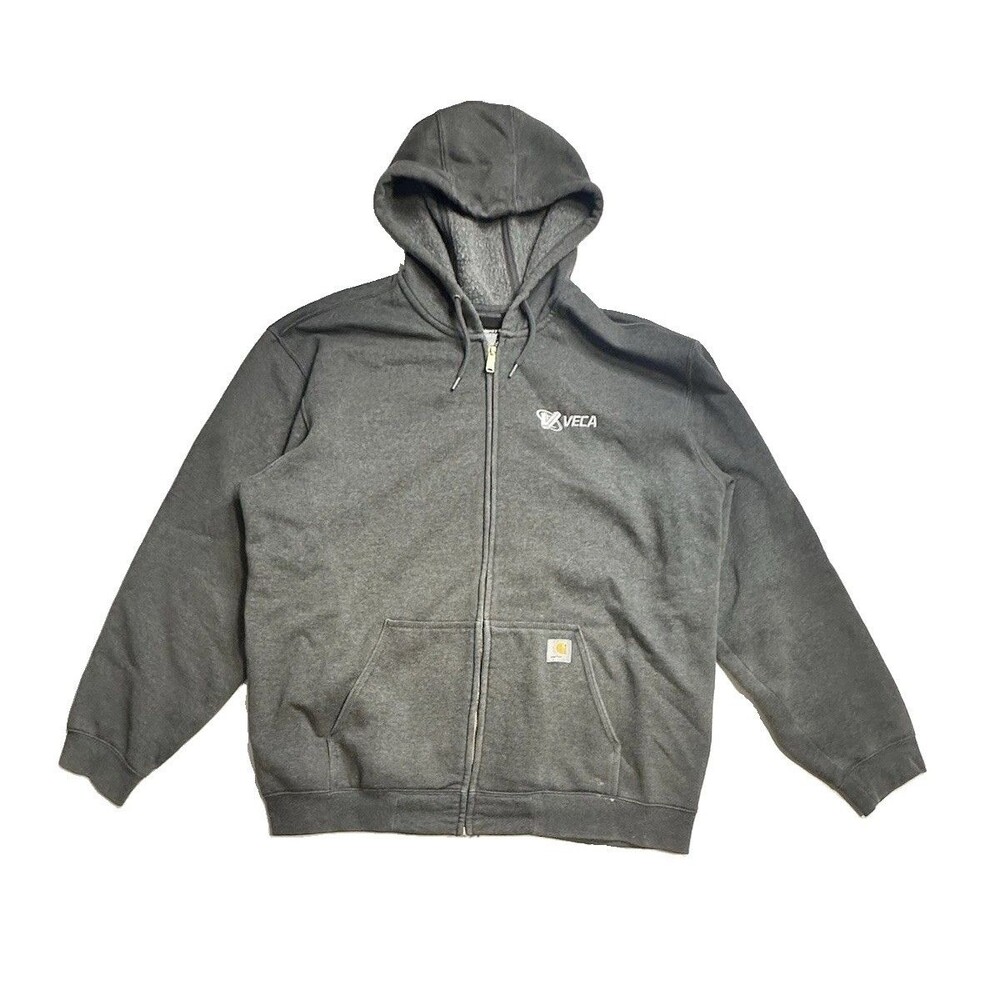 Carhartt Men’s Loose Fit Full Zip Hoodie Gray VECA Logo Size 2XL